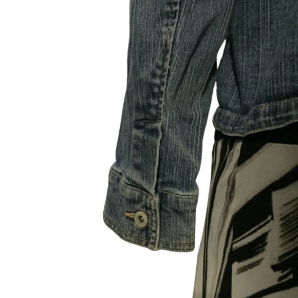 Contrast Jeans Size XL Blue Jacket - Picture 13 of 14